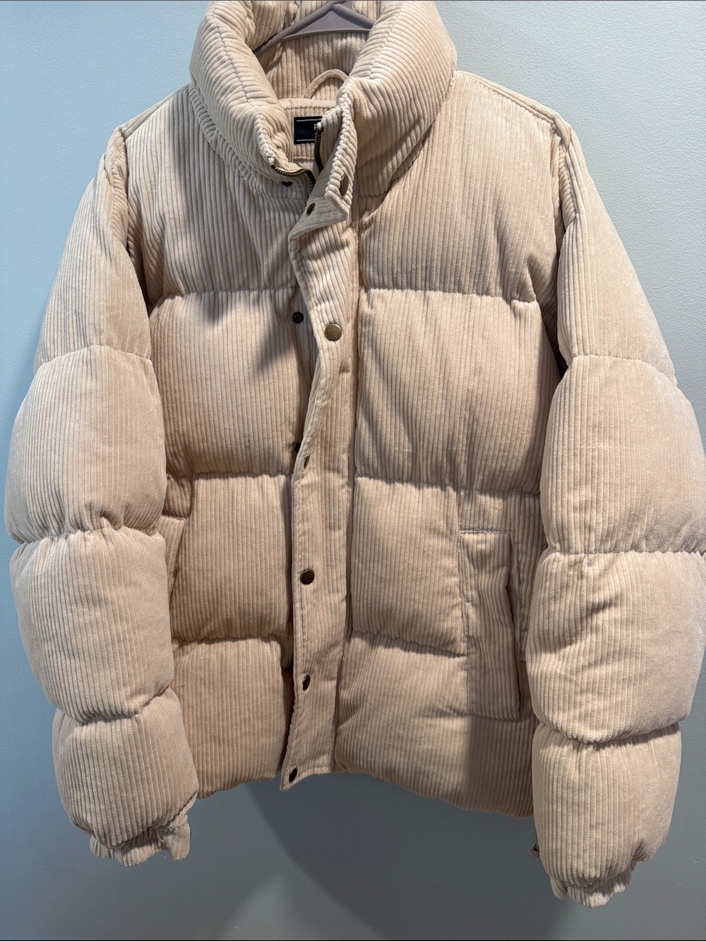 Forever 21 Beige Corduroy Puffer Jacket